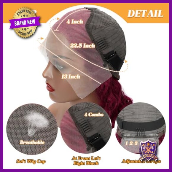 28 Inch Human Hair Lace Front Wig Pre Plucked Deep Wave Glueless